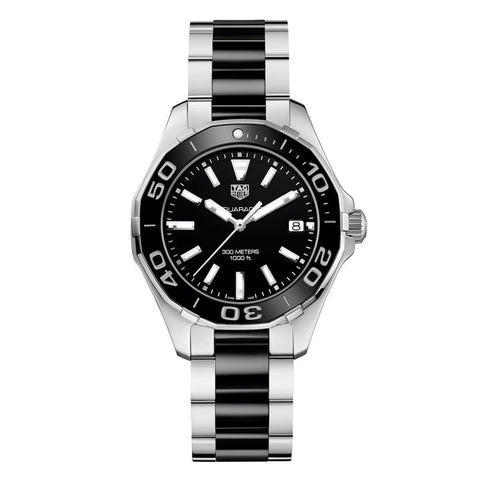 TAG Heuer Aquaracer Stainless Steel And Black Ceramic Ladies Watch