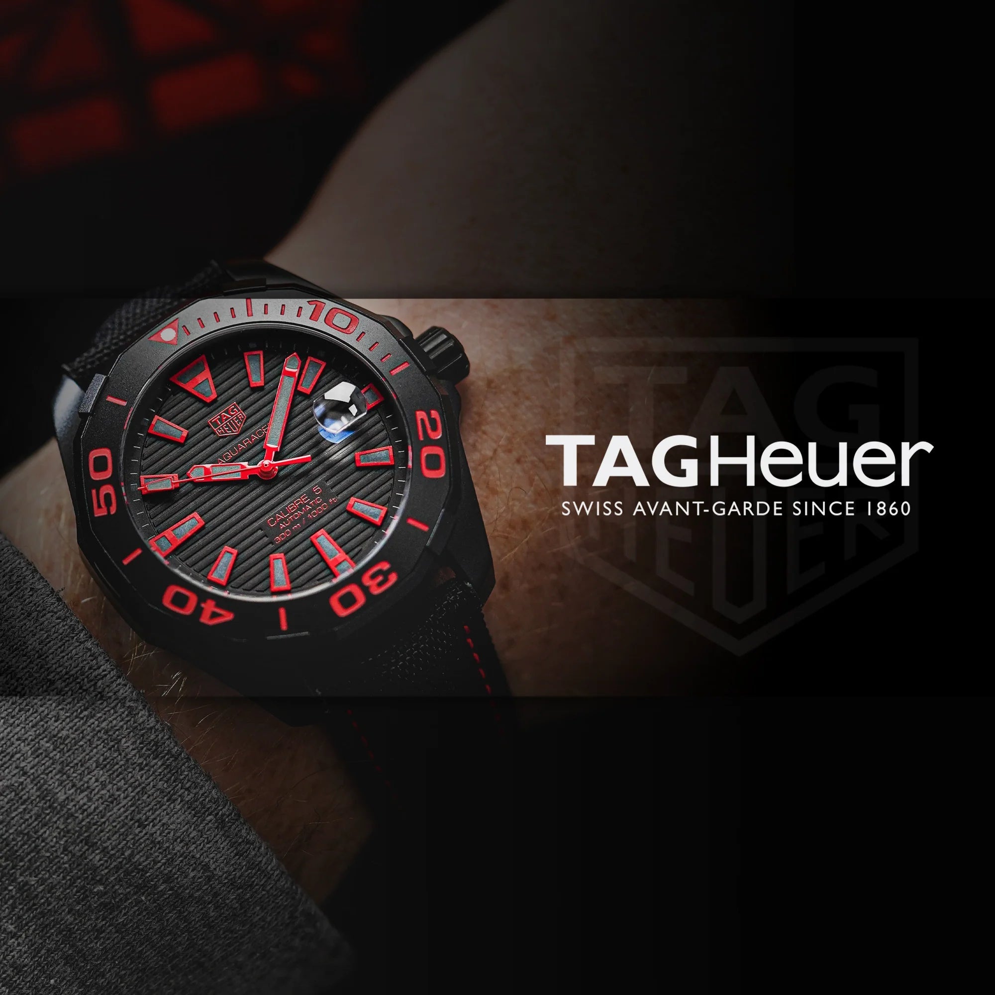 Tag Heuer Aquaracer Caliber 5 Black Dial Black Nylon Strap Watch for Men - WAY208A.FC6381