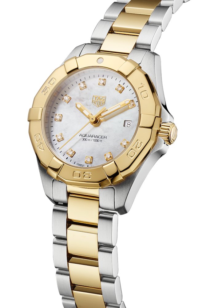 TAG Heuer Aquaracer WBD1422.BB0321 Two-Tone Ladies' Watch with Diamond Dial