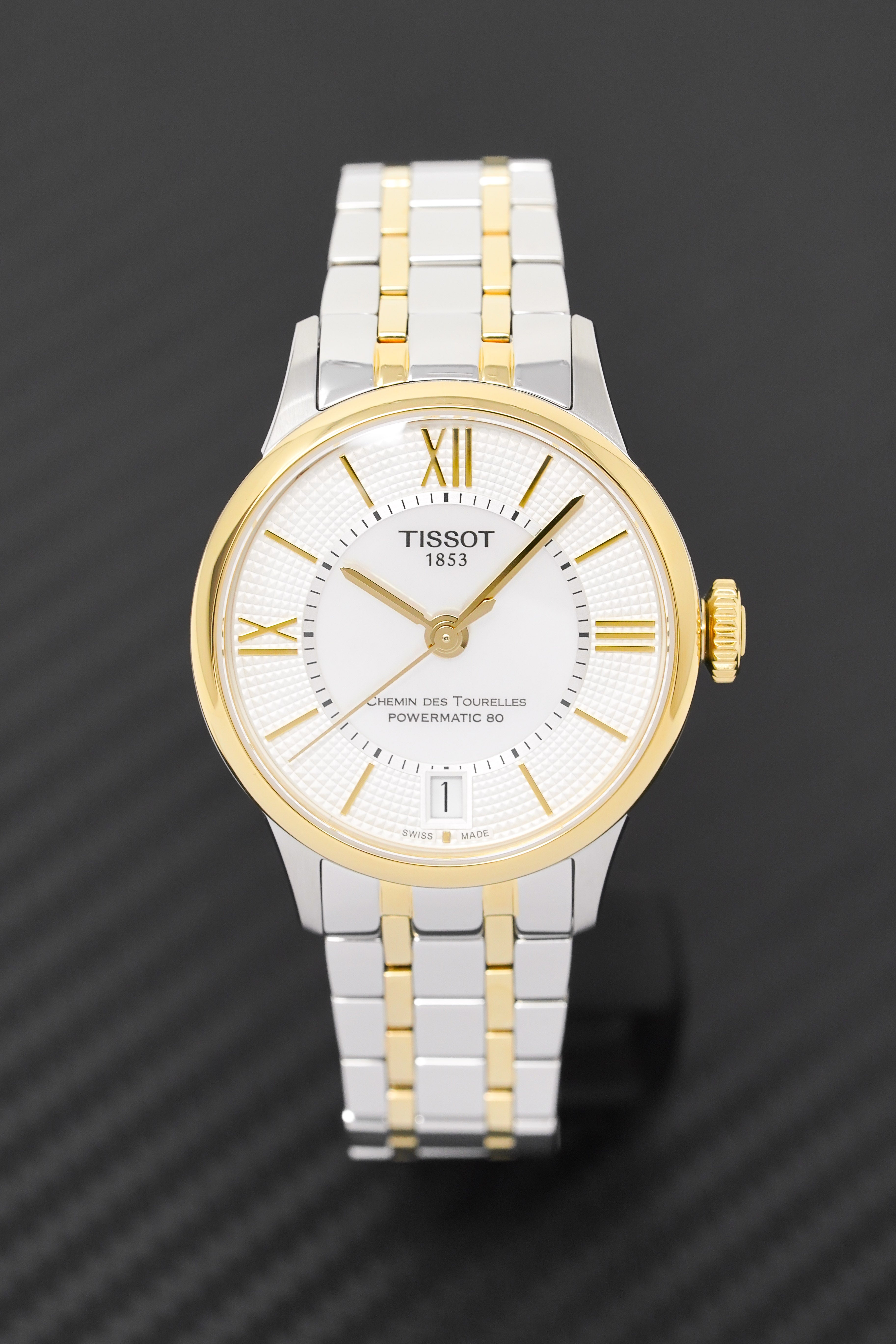 Tissot Damen-Automatikuhr Chemin Des Tourelles Powermatic 80 zweifarbig T0992072211800