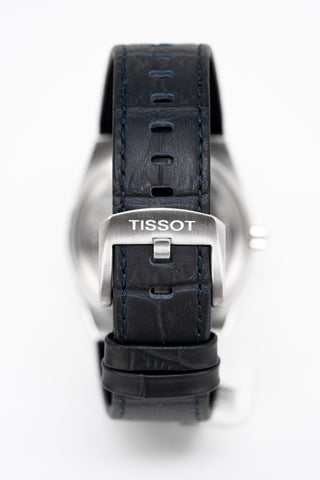 Tissot Herrenuhr PRX Blau Leder T1374101604100