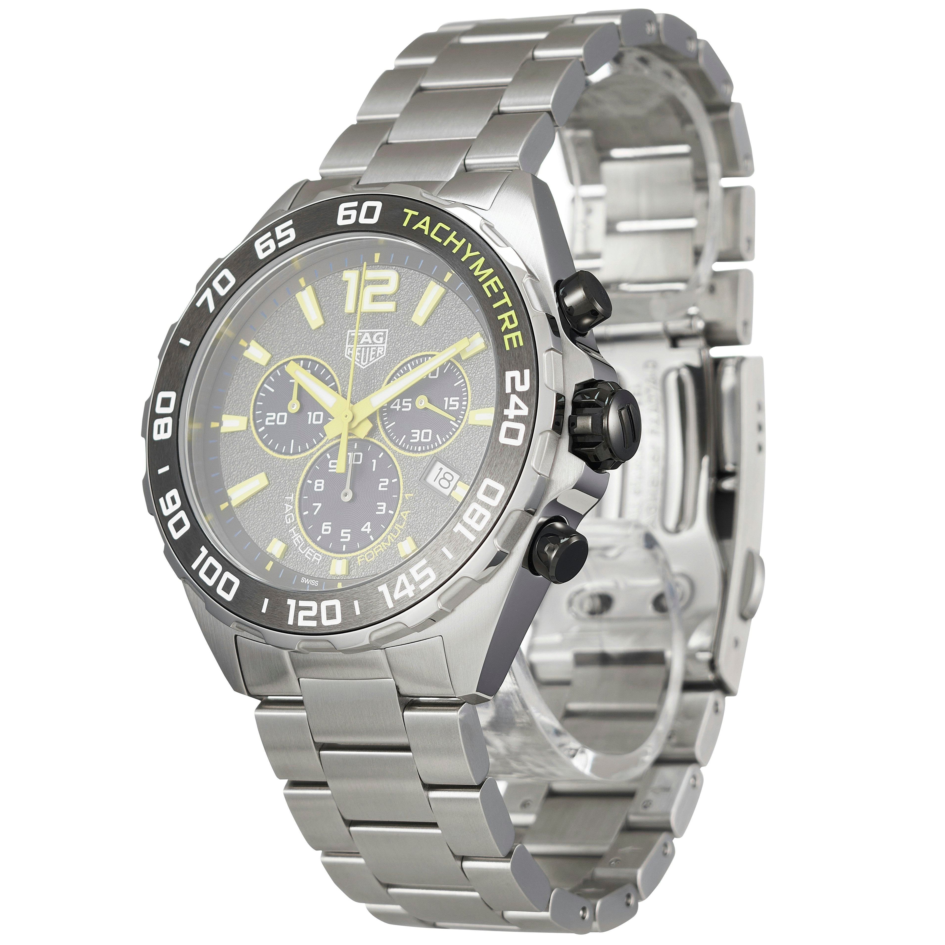Tag Heuer Formula 1 Chronograph Grey Dial Silver Steel Strap Watch for Men - CAZ101AG.BA0842