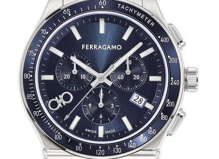 Salvatore Ferragamo 1927 Chrono Analog Navy Blue Dial Navy Blue Leather Strap Watch for Men - SFKZ00223