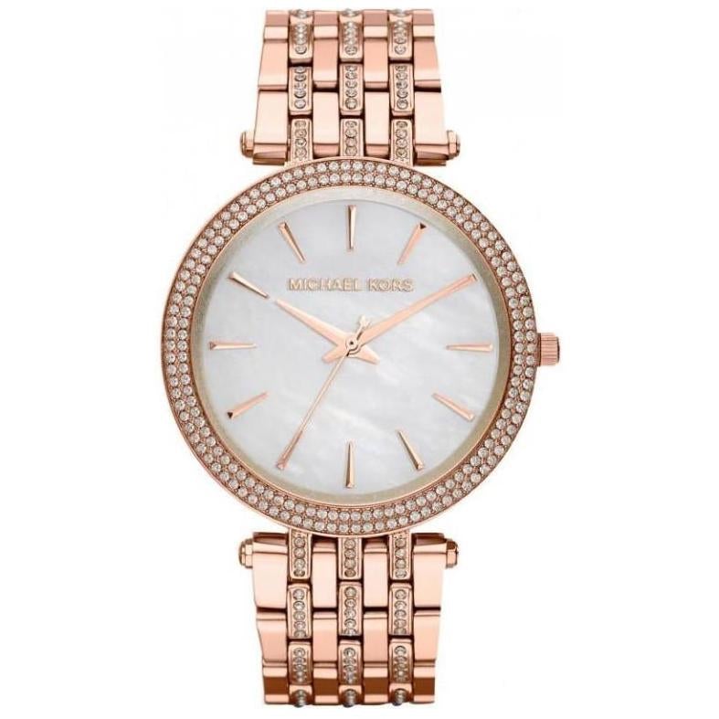 Michael Kors MK3220 Damen-Armbanduhr Darci in Roségold mit Glitzer