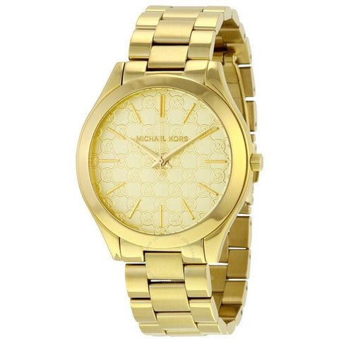 Orologio Michael Kors MK3335 da donna con motivo Runway Gold Slim