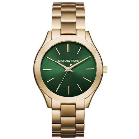 Orologio Michael Kors MK3435 Slim Runway oro verde da donna