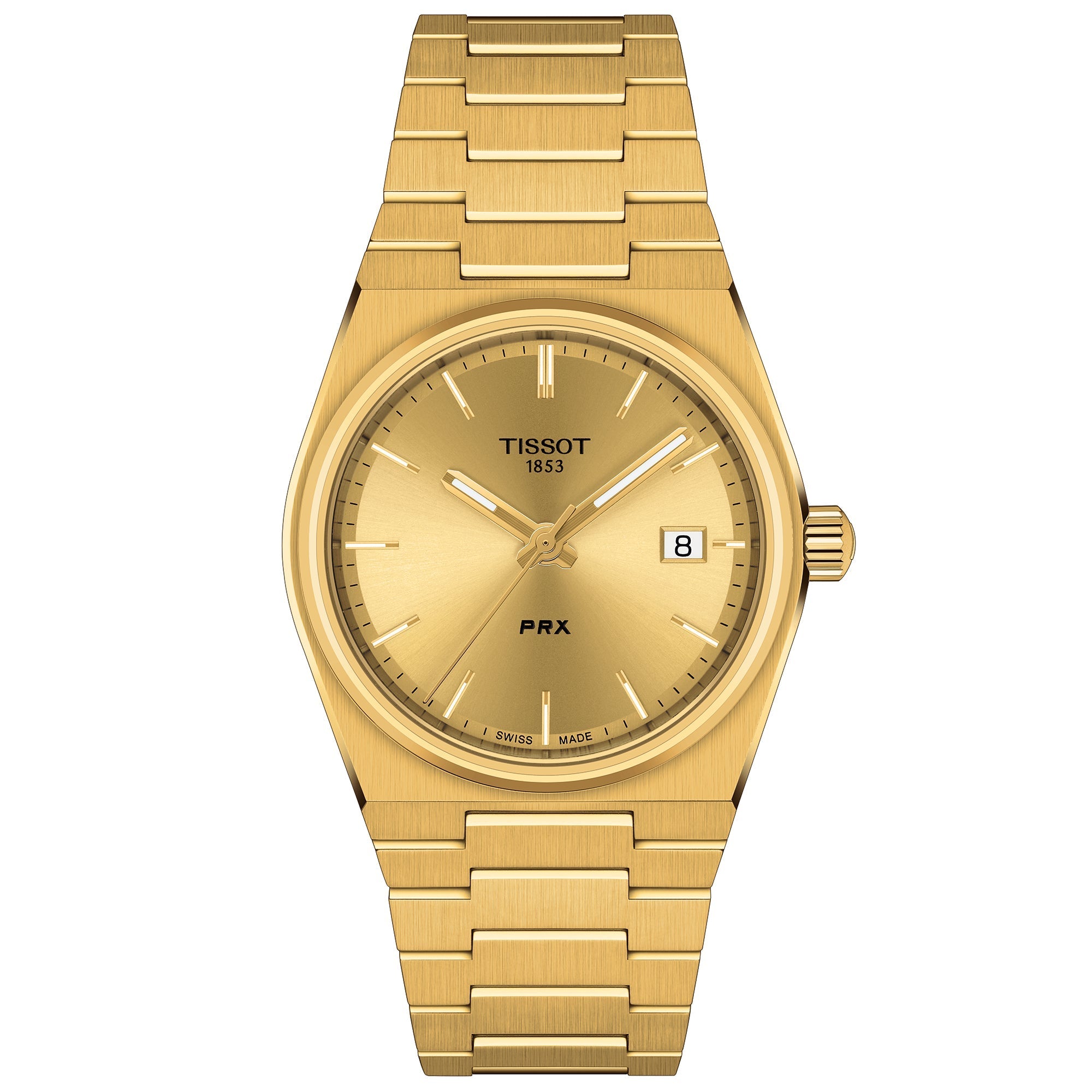 Tissot Prx 35Mm Unisex Gold Watch T1372103302100