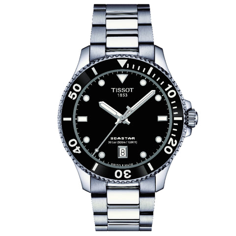 Tissot Seastar 1000 40 mm Unisex-Armbanduhr in Schwarz, T1204101105100