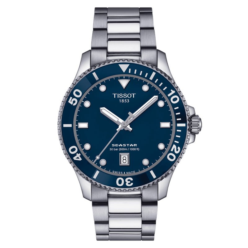 Tissot Seastar 1000 40 mm blaue Unisex-Armbanduhr T1204101104100