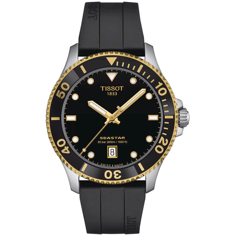 Orologio da uomo Tissot Seastar 1000 nero T1204102705100