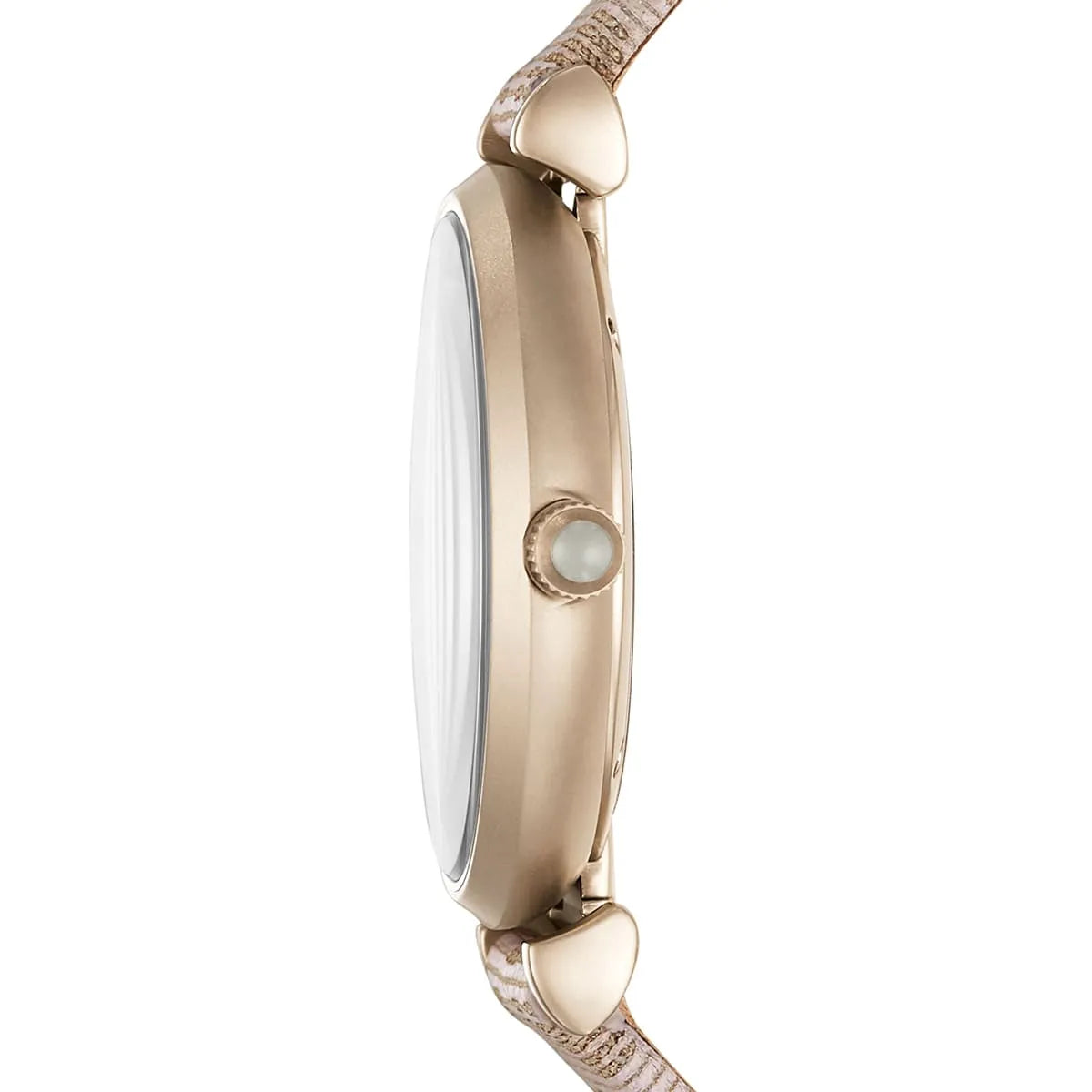 Emporio Armani Analog Grey Dial Pink Leather Strap Watch For Women - AR11126