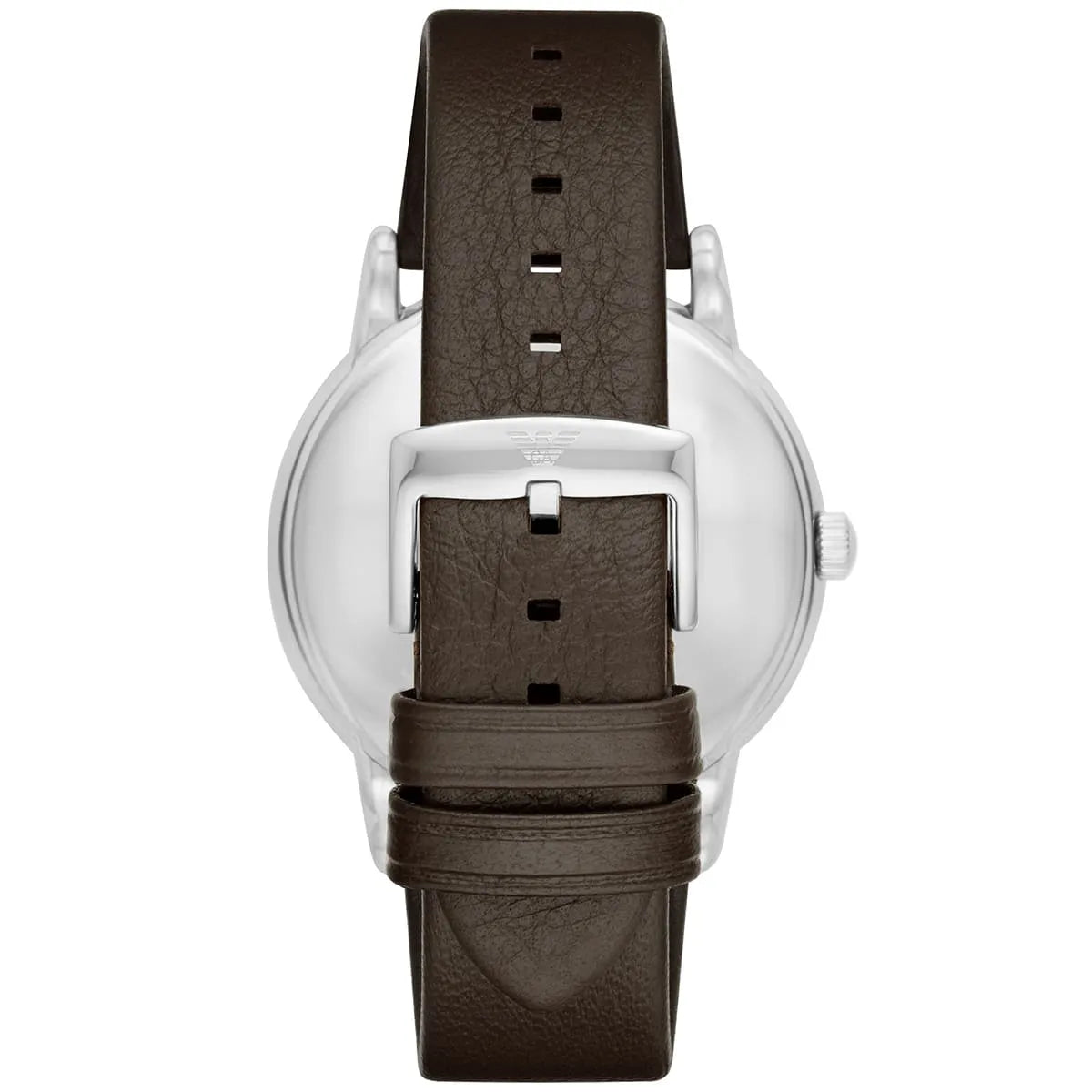 Emporio Armani Kappa Quartz White Dial Brown Leather Strap Watch For Men - AR80006
