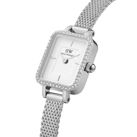 Orologio Daniel Wellington Quadro Mini Lumine Bezel Silver DW00100732