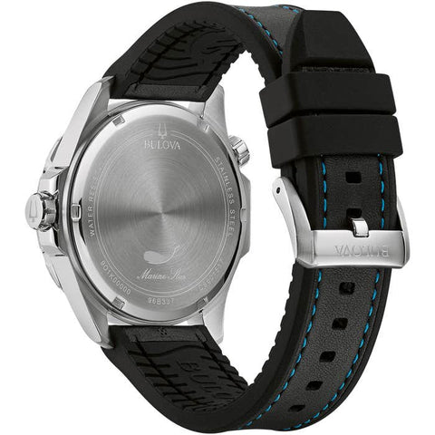 Marine Star Black Leather Watch 96B337