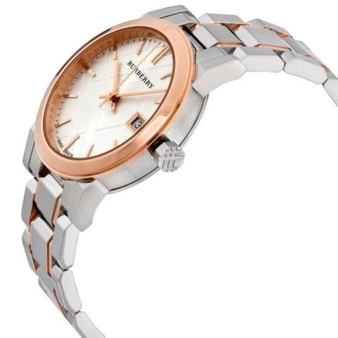 Burberry The City Watch Ladies Silver / Rose Gold BU9105