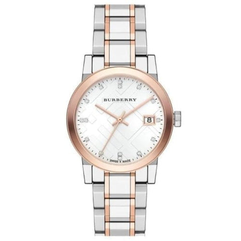 Burberry The City Ladies Two Tone Crystal Watch BU9127
