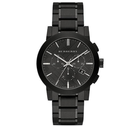 Burberry Herrenuhr Chronograph The City 42mm Schwarz PVD BU9354