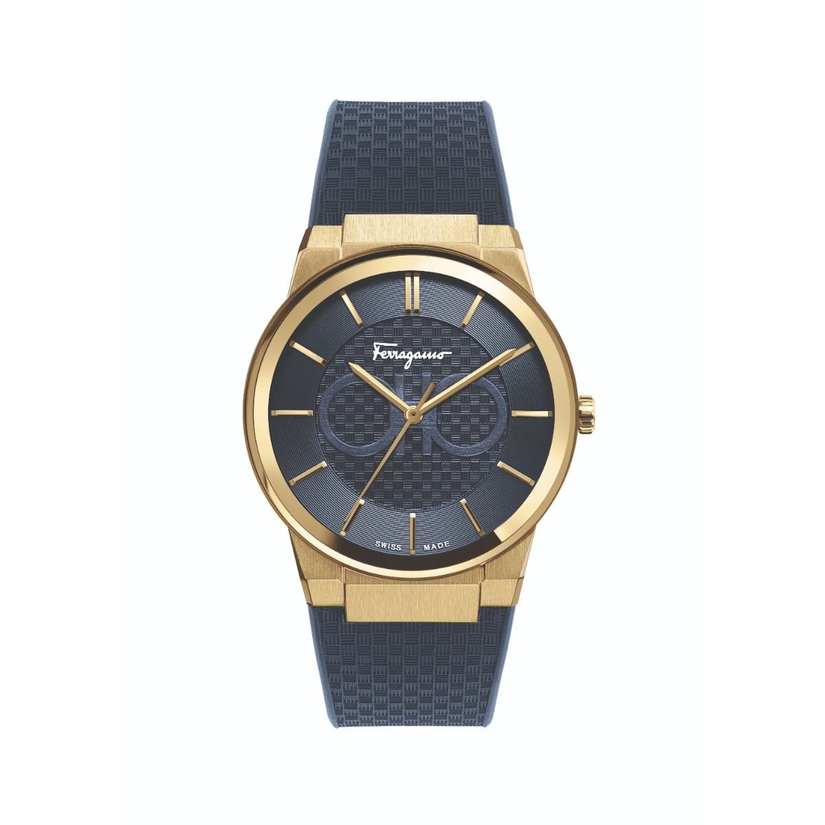 Salvatore Ferragamo Sapphire Blue Dial Blue Rubber Strap Watch for Men - SFHP00220