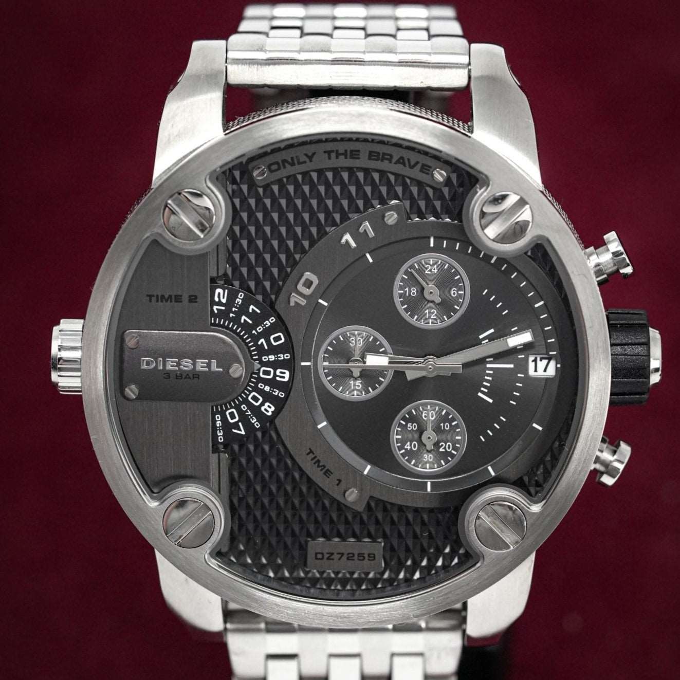 Diesel DZ7259 Men's Chronograph Little Daddy Black Silver Watch