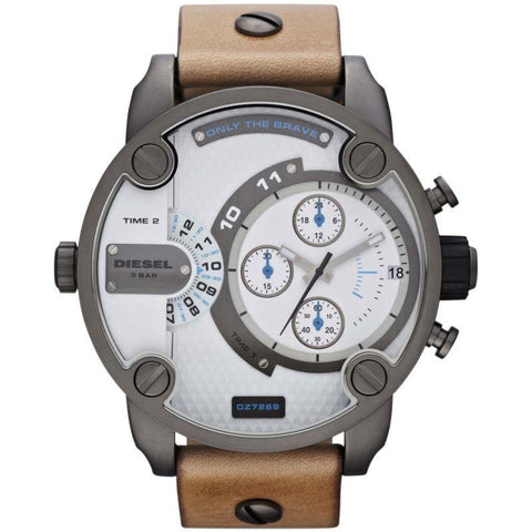 Diesel DZ7269 Men's Chronograph Little Daddy White Brown Watch