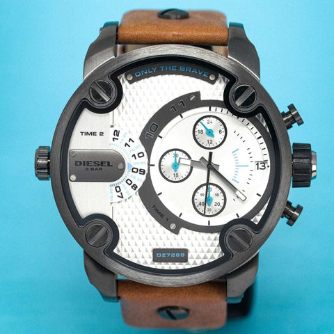 Diesel DZ7269 Men's Chronograph Little Daddy White Brown Watch