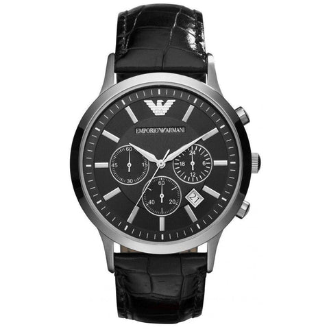 Emporio Armani AR2447 – Schwarze Chronographenuhr für Herren