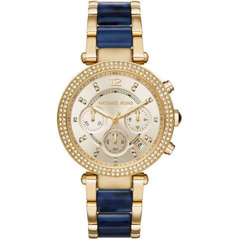 Michael Kors MK6238 Parker Damenuhr, zweifarbig, blau