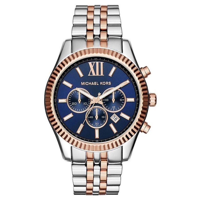 Orologio cronografo Lexington bicolore blu da uomo Michael Kors MK8412