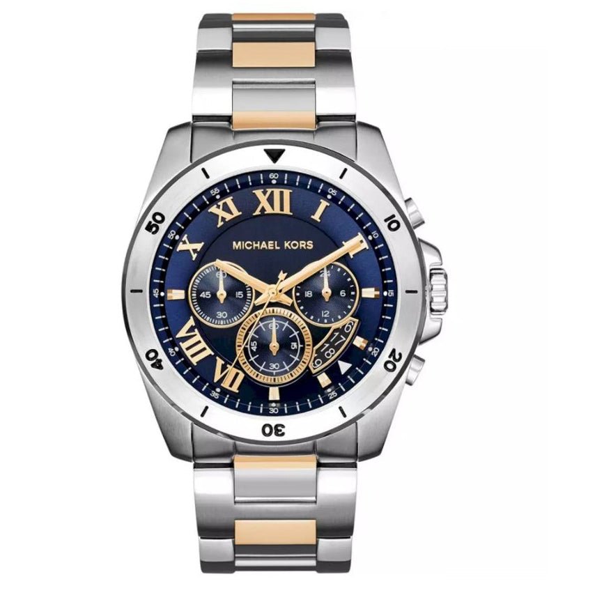 Orologio cronografo Michael Kors MK8437 Brecken da uomo, bicolore blu