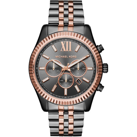 Michael Kors MK8561 Lexington Chronograph für Herren, dunkle zweifarbige Uhr