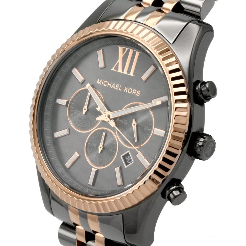 Orologio cronografo Lexington bicolore scuro da uomo Michael Kors MK8561