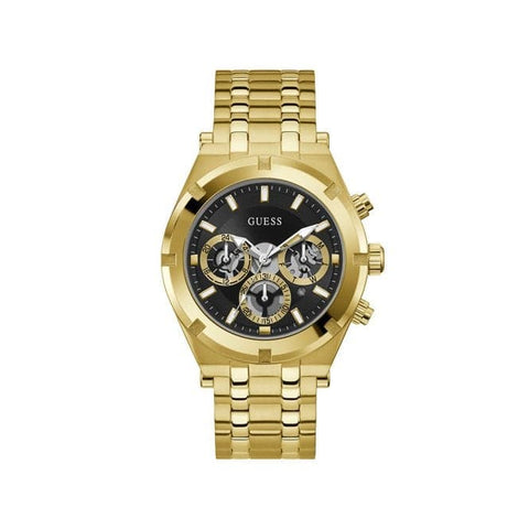 Guess Continental Herren-Sportuhr aus goldenem Edelstahl GW0260G2