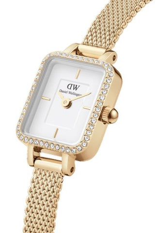 Orologio Daniel Wellington Quadro Mini Lumine Bezel Gold DW00100730