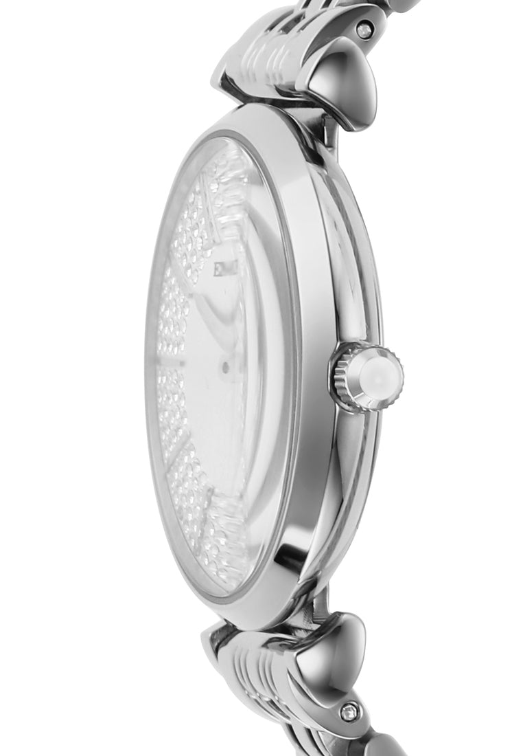 Emporio Armani Gianni T-Bar Quartz Silver Dial Silver Steel Strap Watch For Women - AR11445