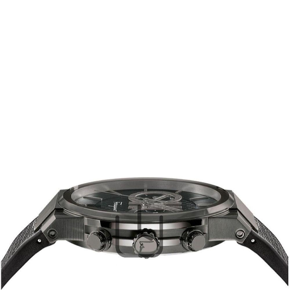 Salvatore Ferragamo Sapphire Chrono Black Dial Black Rubber Strap Watch for Men - SFME00621