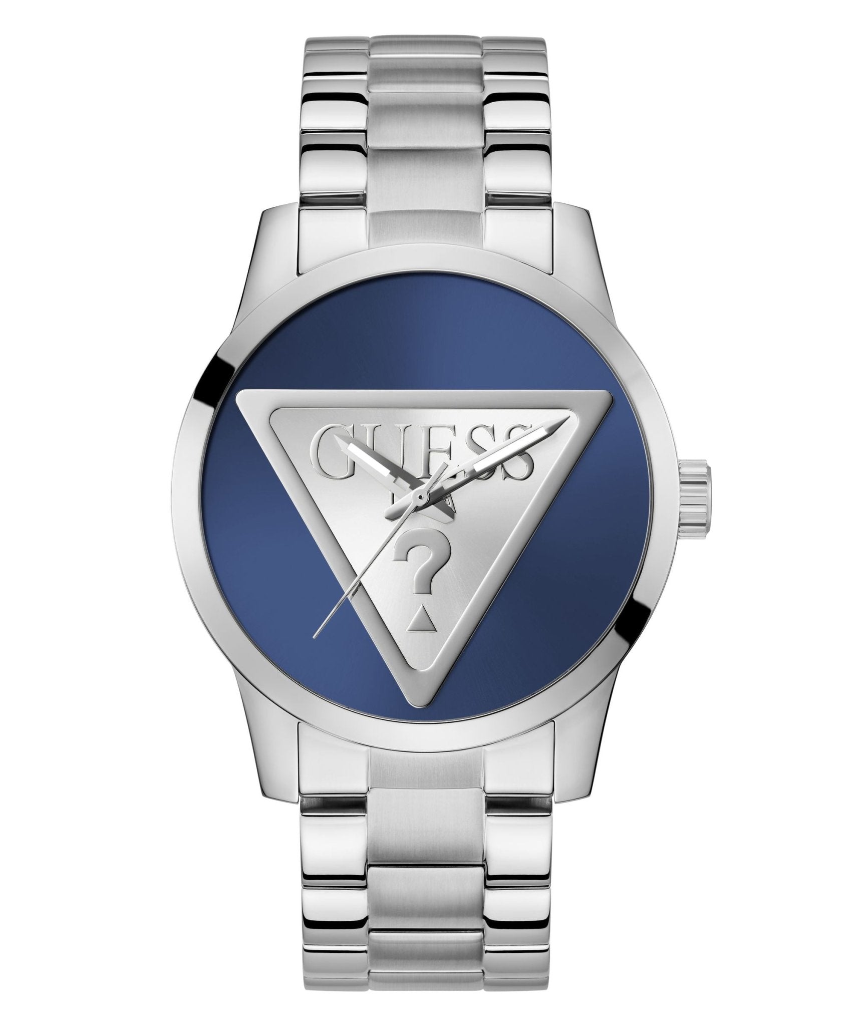 Guess Gents Badge Silver Tone Stainless Steel Watch GW0782G3