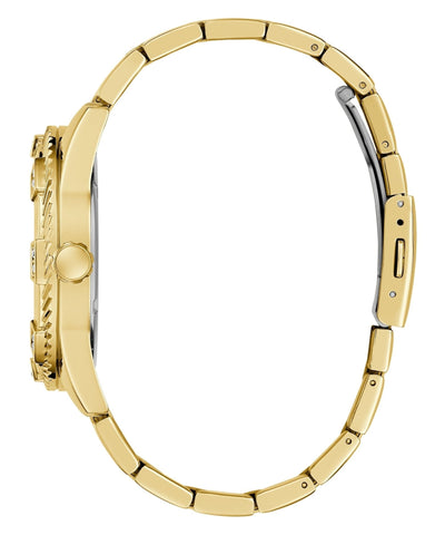 Guess Herren-Armbanduhr „Beast“ aus recyceltem Stahl, goldfarben, GW0783G1