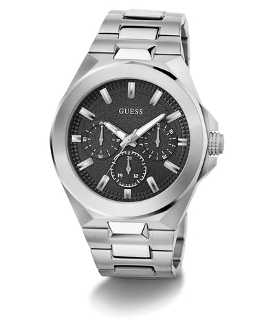 Guess Herren-Armbanduhr Dashboard aus recyceltem Stahl, silberfarben, GW0798G1