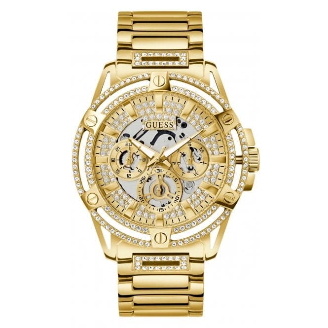 Guess Gents King Stainless Steel Gold Tone Watch GW0497G2