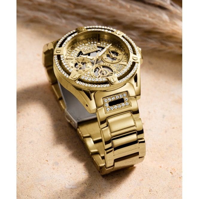 Guess Gents King Stainless Steel Gold Tone Watch GW0497G2