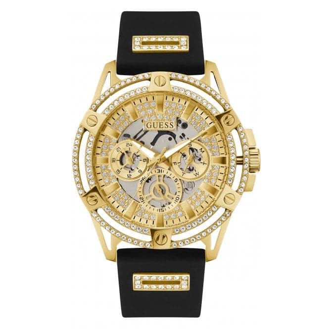 Guess Gents King Stainless Steel Gold Watch GW0537G2