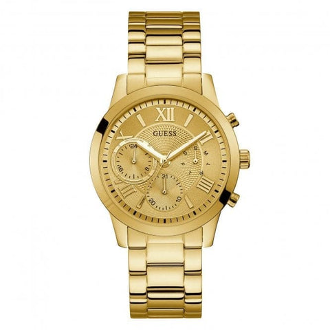 Orologio da donna Guess in oro con quadrante champagne Chrono Look W1070L2