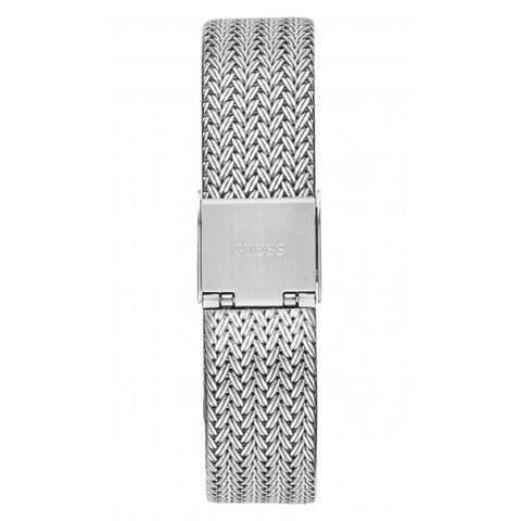 Guess Damen-Armbanduhr Soiree aus Edelstahl mit Mesh-Armband, Silber, GW0402L1