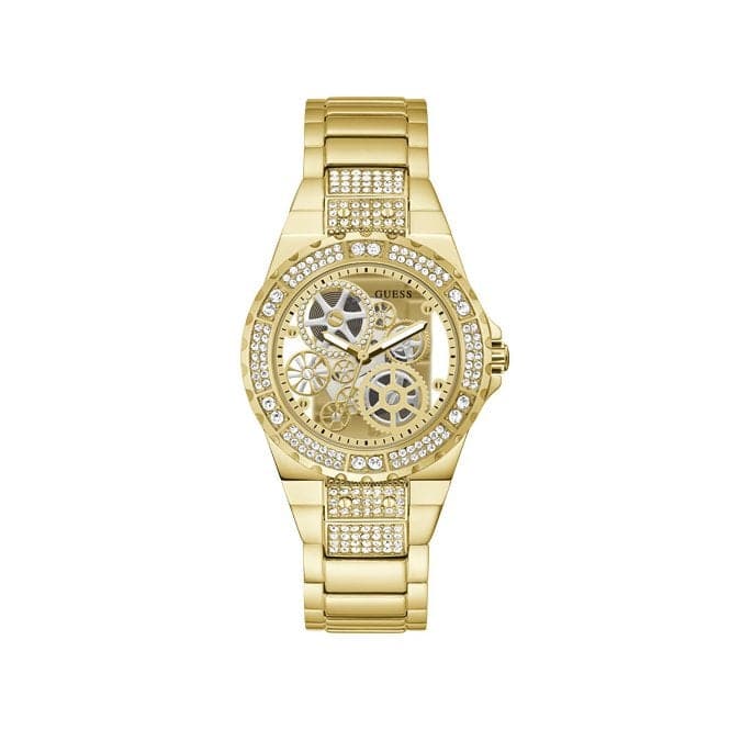 Guess Reveal Damen-Trenduhr aus goldenem Edelstahl GW0302L2