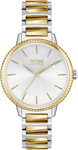 Hugo Boss Damen-Analoguhr 1502568 Signature aus zweifarbigem Edelstahl.