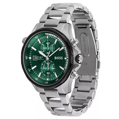 Hugo Boss Men's 1513930 Chronograph Stainless Steel Watch with Green Dial