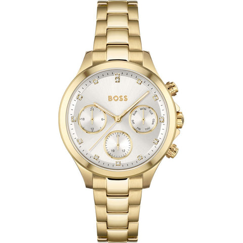 Orologio da donna Hugo Boss Hera 1502628 in acciaio inossidabile color oro con dettagli in cristallo