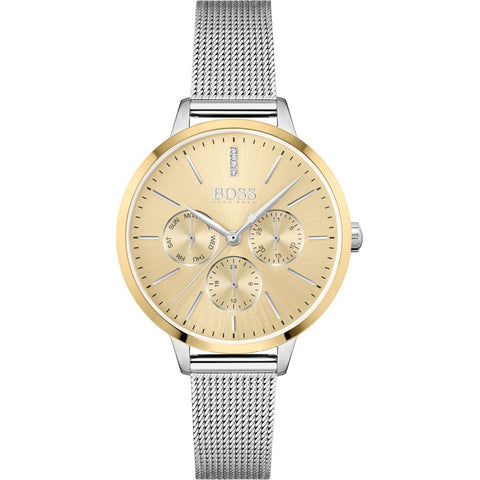 Orologio da donna Hugo Boss Symphony 1502600 con bracciale in maglia color oro e argento