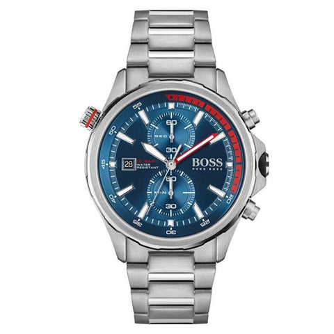 Hugo Boss Herrenuhr Chronograph Globetrotter Blau HB1513823