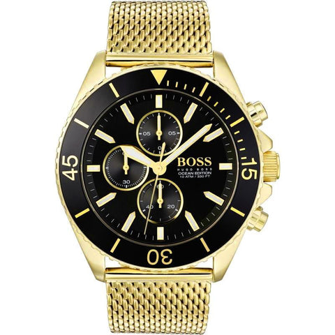 Hugo Boss Herren-Armbanduhr Chronograph Ocean Edition Gold HB1513703